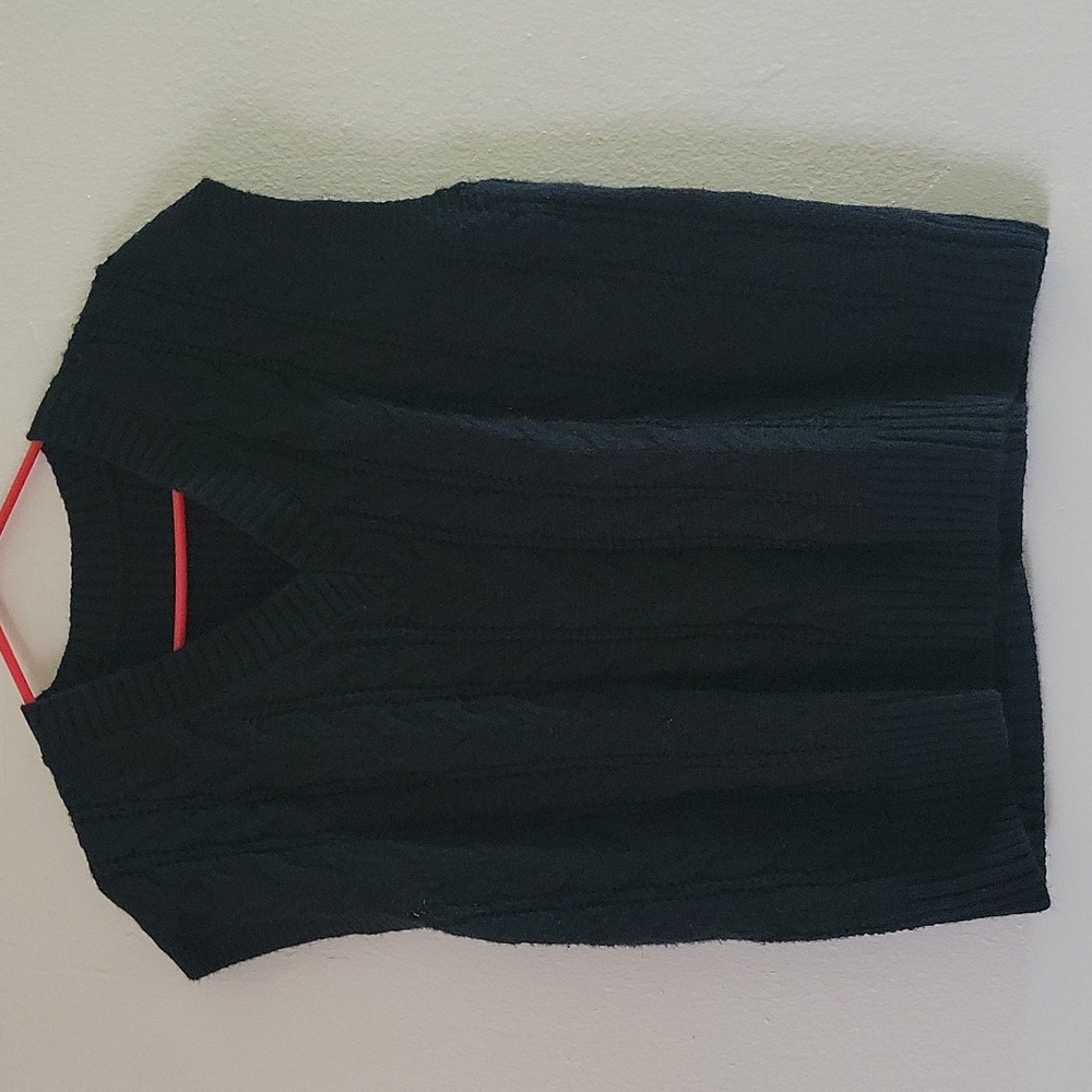 SHEIN Black Cable Knit Sweater Vest Without Blouse